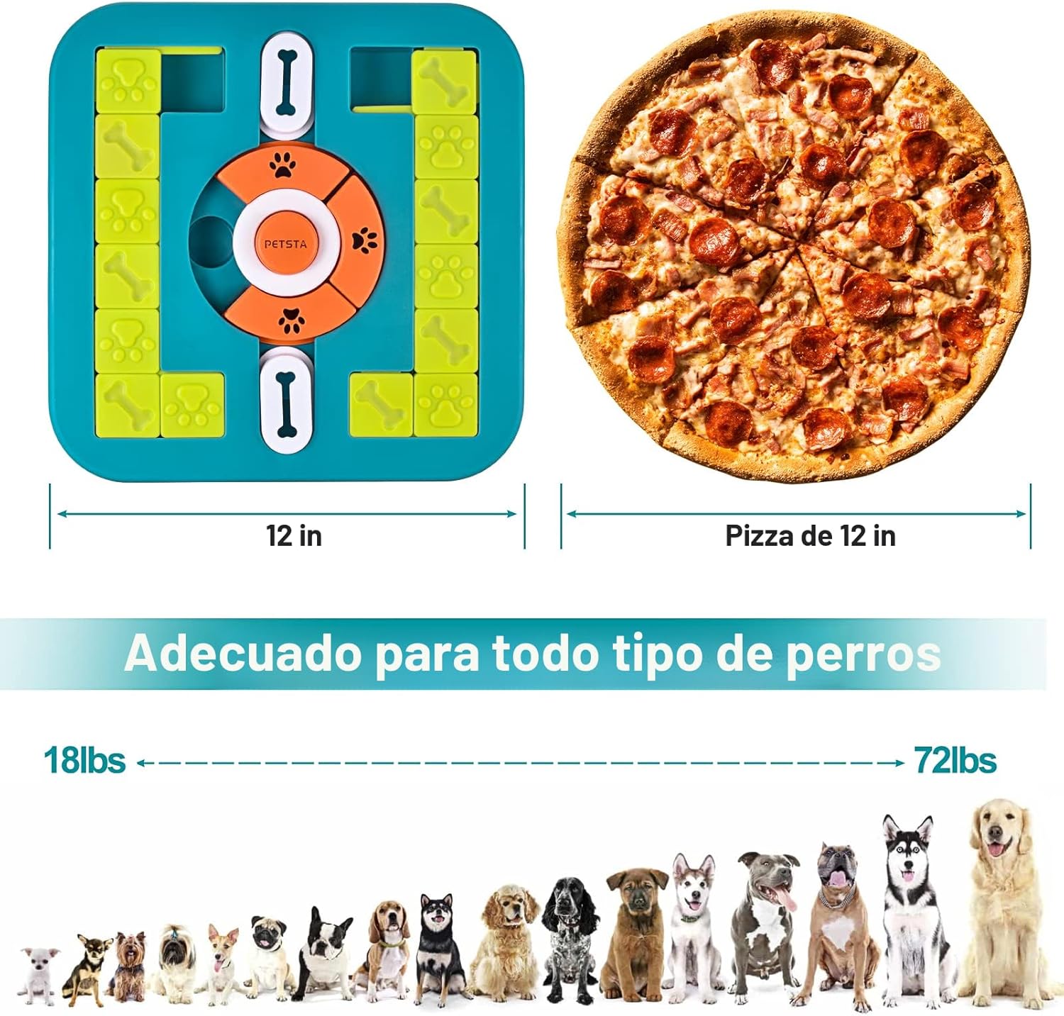 Juguetes de rompecabezas para perros, dispensadores de golosinas pa...