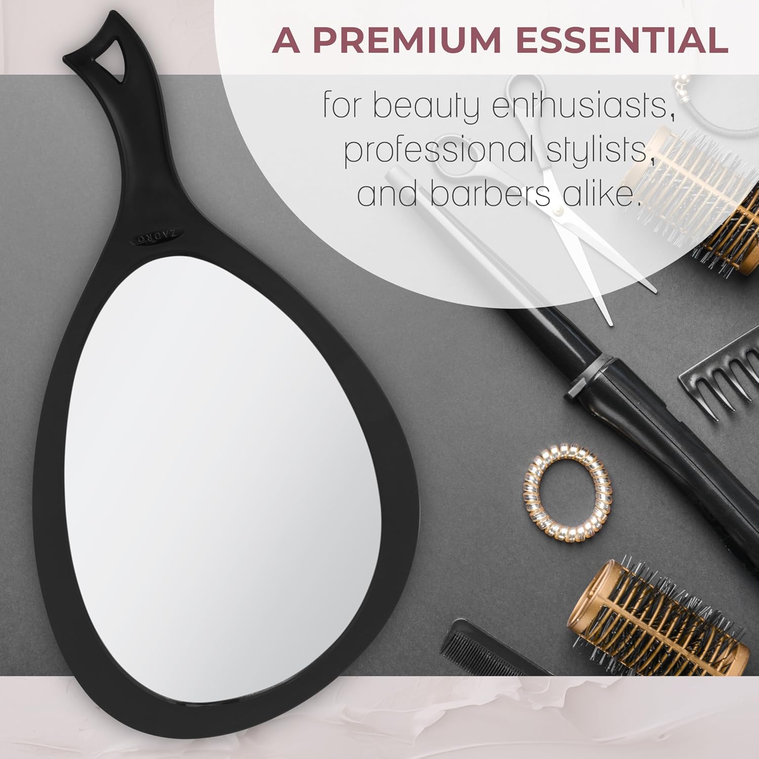Zadro Salon Professional - Espejo de mano extragrande con asa, 10 p...