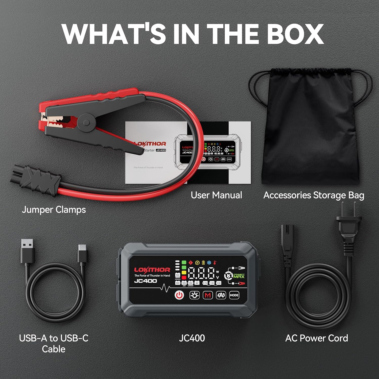 LOKITHOR Cargador de batería de coche JC400 2A\/1A\/750mA 6\/12V y...
