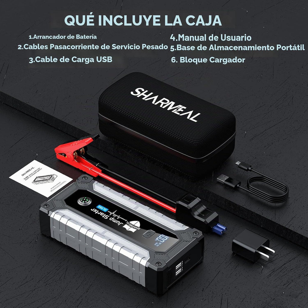 Arrancador de coche 6000A, arrancador portátil de batería de 12 V p...