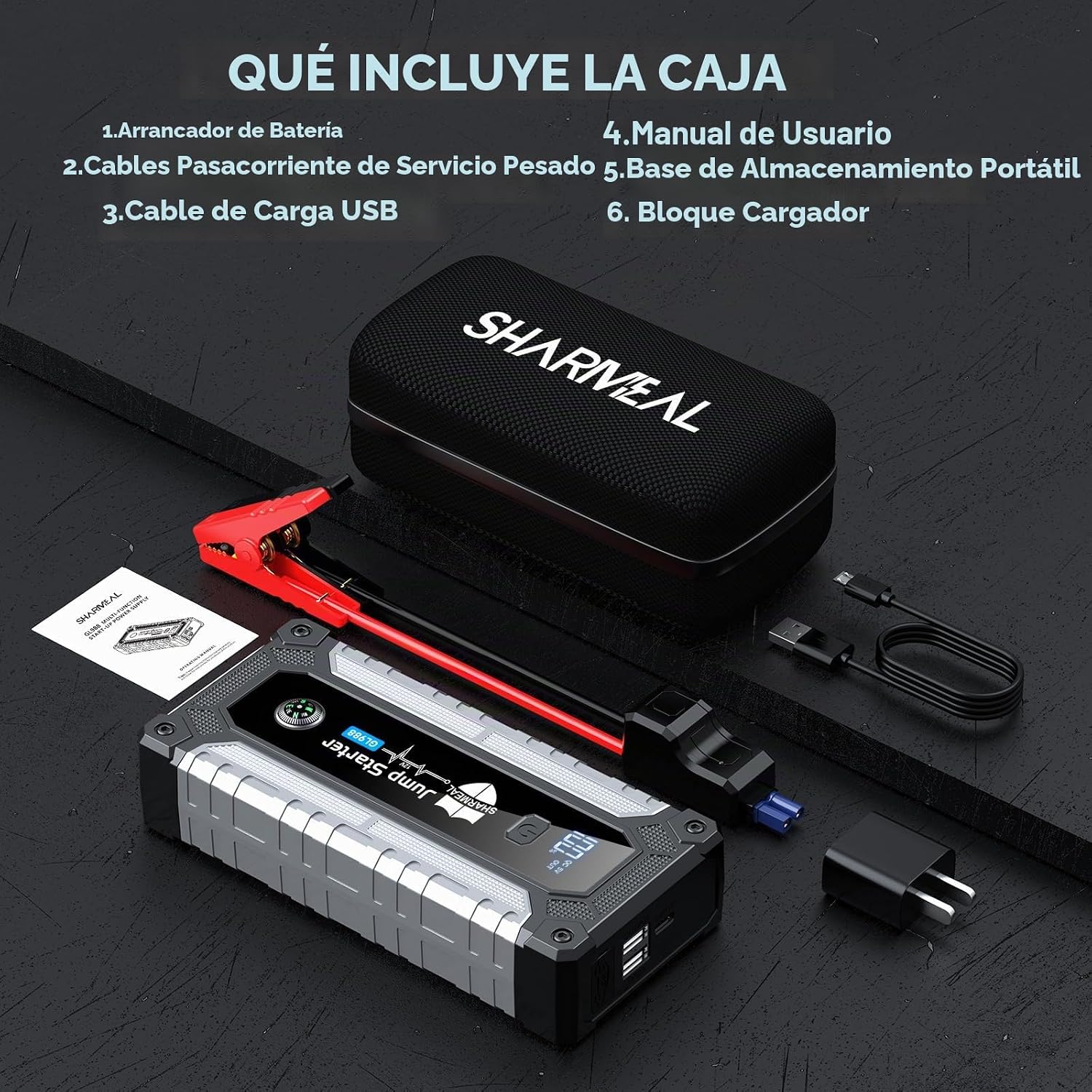Arrancador de coche 6000A, arrancador portátil de batería de 12 V p...