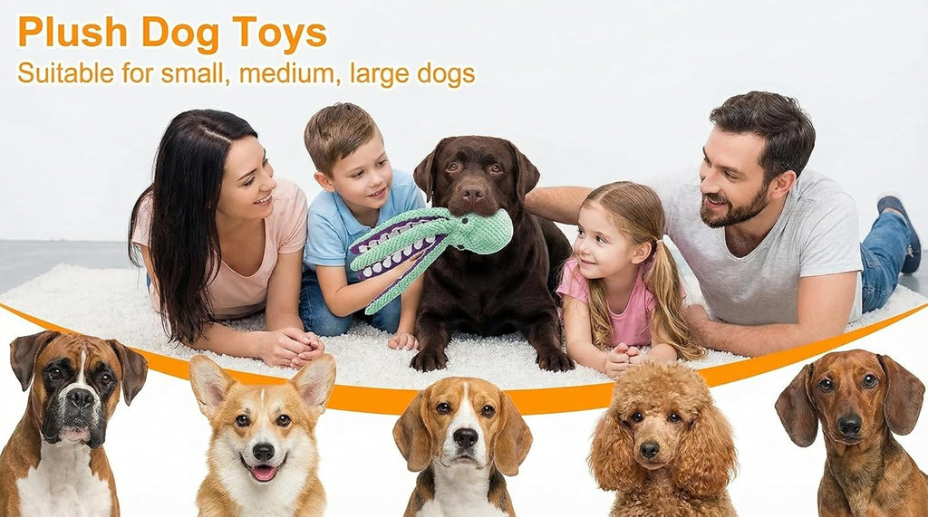 Pieza Paw-FECT - Juguetes grandes y duraderos chirriantes de pulpo...