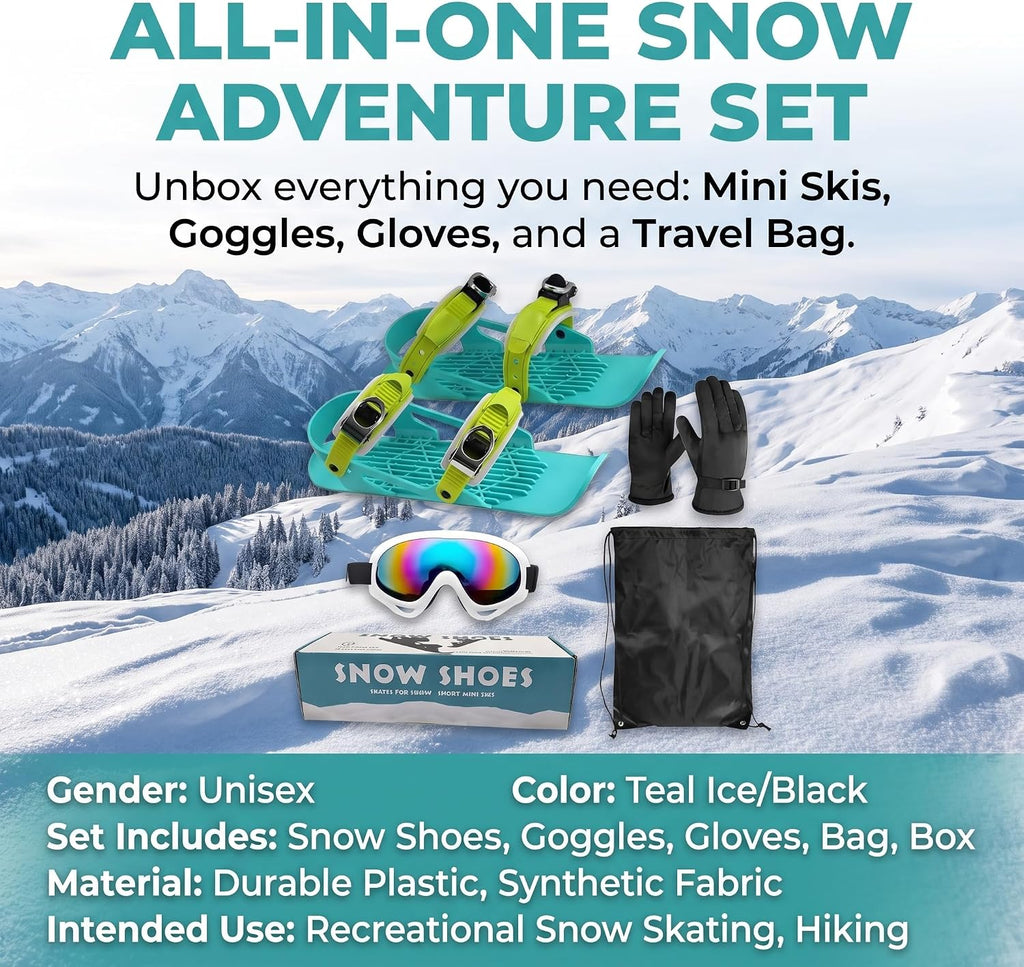 Snow Pro - Juego de mini patines cortos de esquí, patines ajustable...
