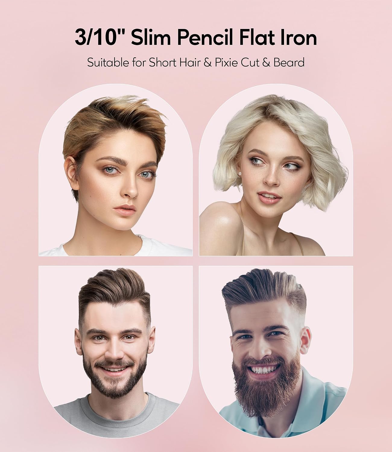 Terviiix Mini plancha plana y alisador de pelo para cabello corto,...