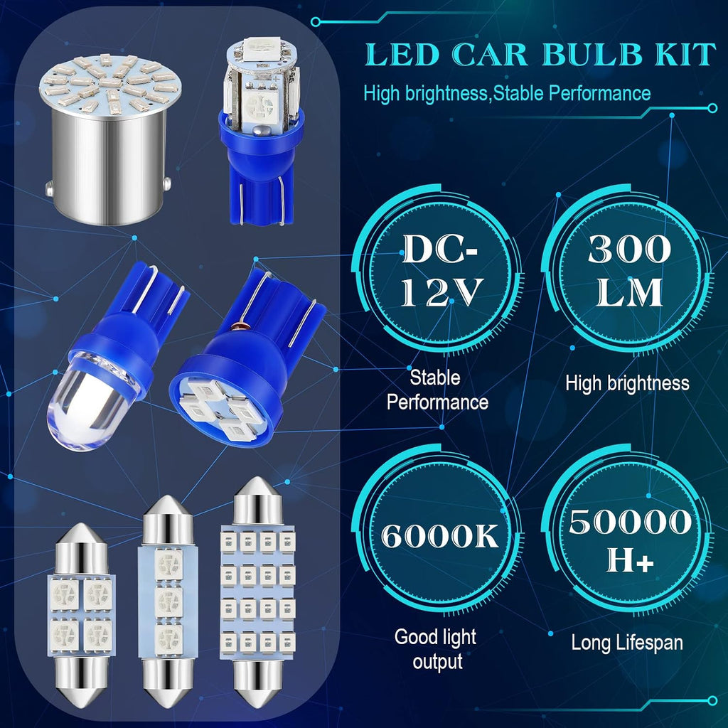 Frienda Kit de bombillas LED para coche, 70 piezas, luz interior, l...