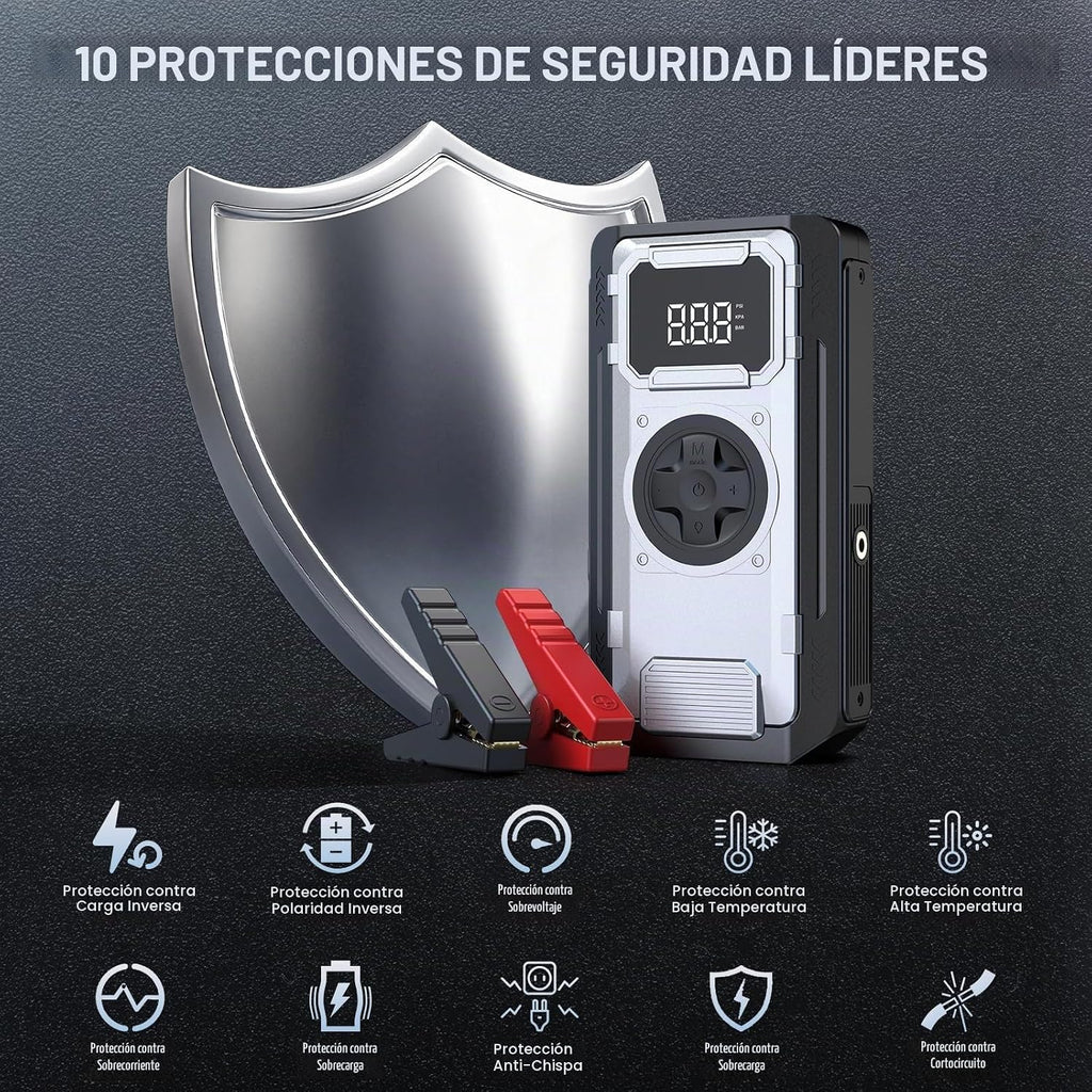 Arrancador de salto 5000A con compresor de aire, paquete de refuerz...