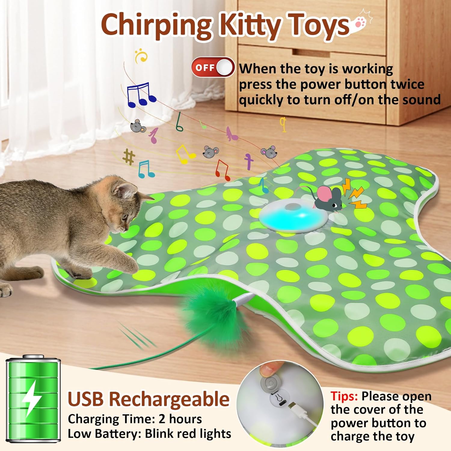 Sofolor Juguete interactivo para gatos, juguetes automáticos para g...