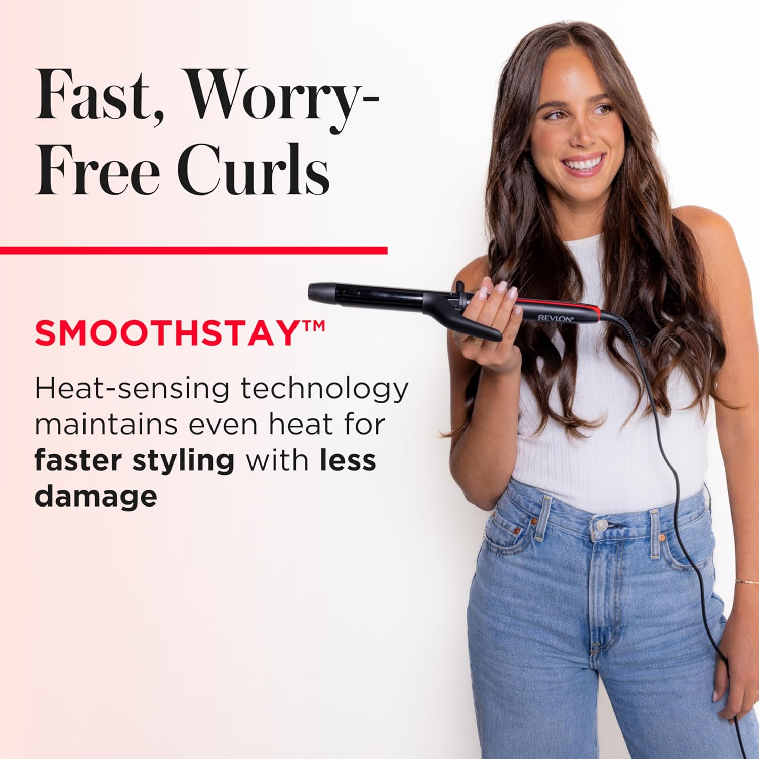 REVLON Smoothstay Rizador de 1 Pulgada - Varita Rizadora con Infusi...