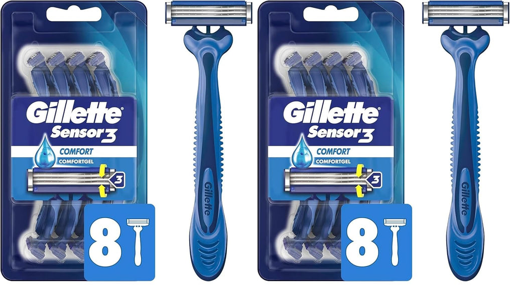 Gillette Sensor3 Comfort, 8 unidades | Desechables | Para Hombre |...