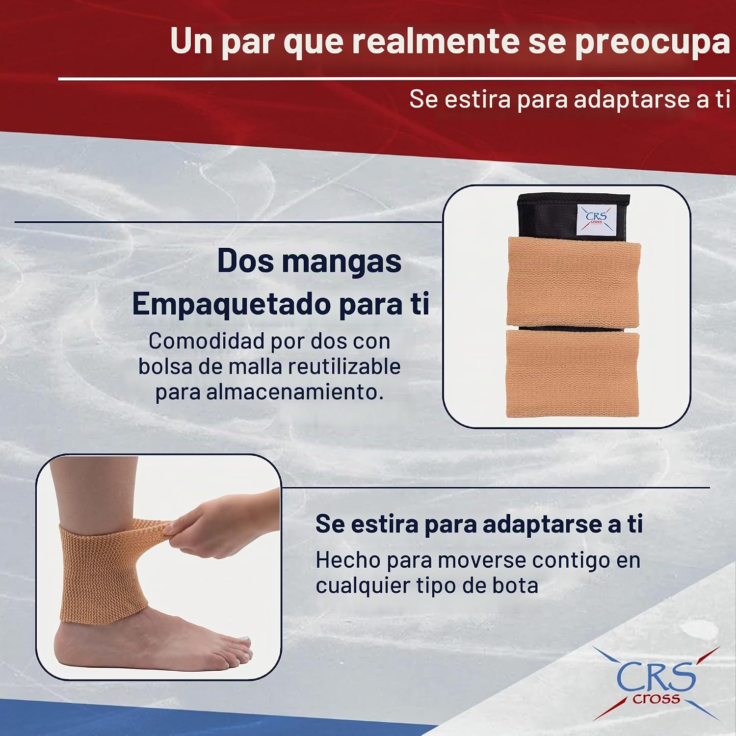 CRS Cross Mangas de gel para tobillo. Un par de calcetines acolchad...