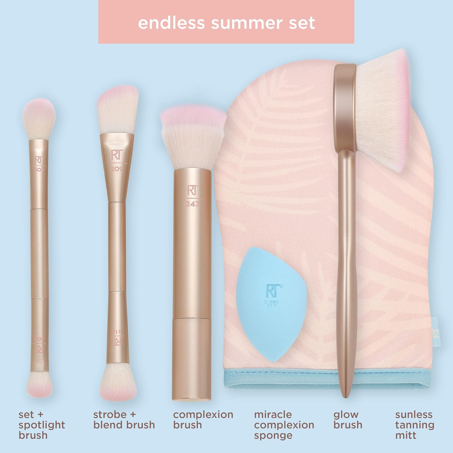 Real Techniques Endless Summer - Juego de brochas de maquillaje par...