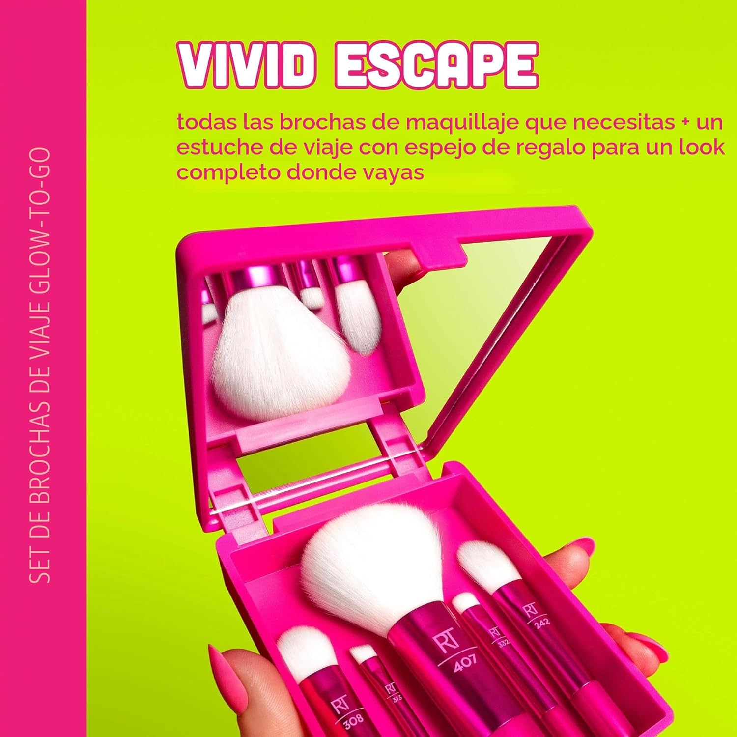 Real Techniques Vivid Escape Glow-To-Go Juego de brochas de maquill...