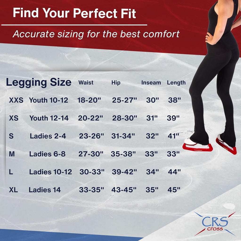 CRS Cross Leggings de patinaje sobre hielo. Leggins negros para pat...