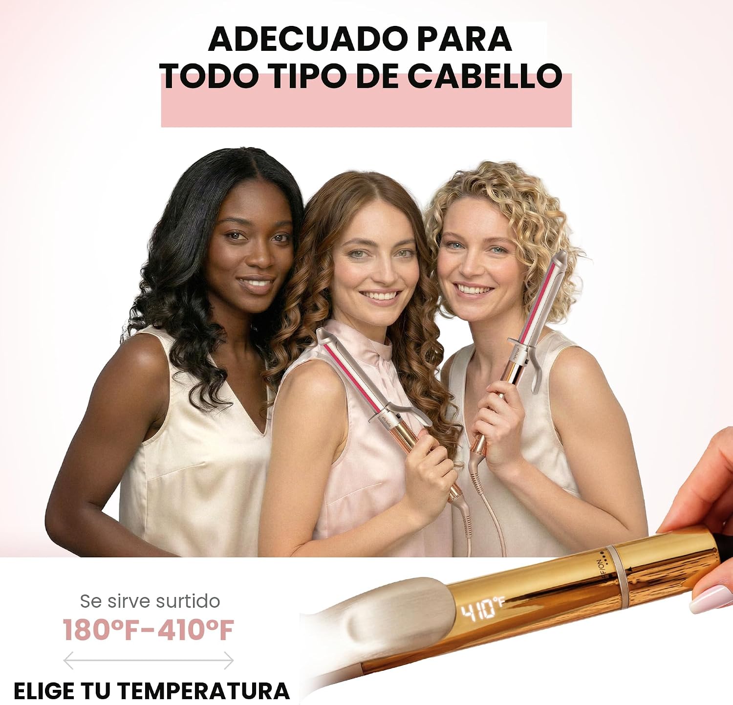 ELLA BELLA® Rizador de 1 pulgada con tecnología infrarroja \u2022 R...