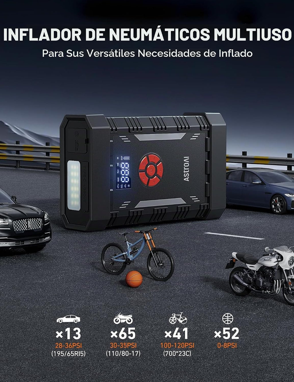 AstroAI A30 Arrancador con Compresor de Aire, Arrancador de Batería...