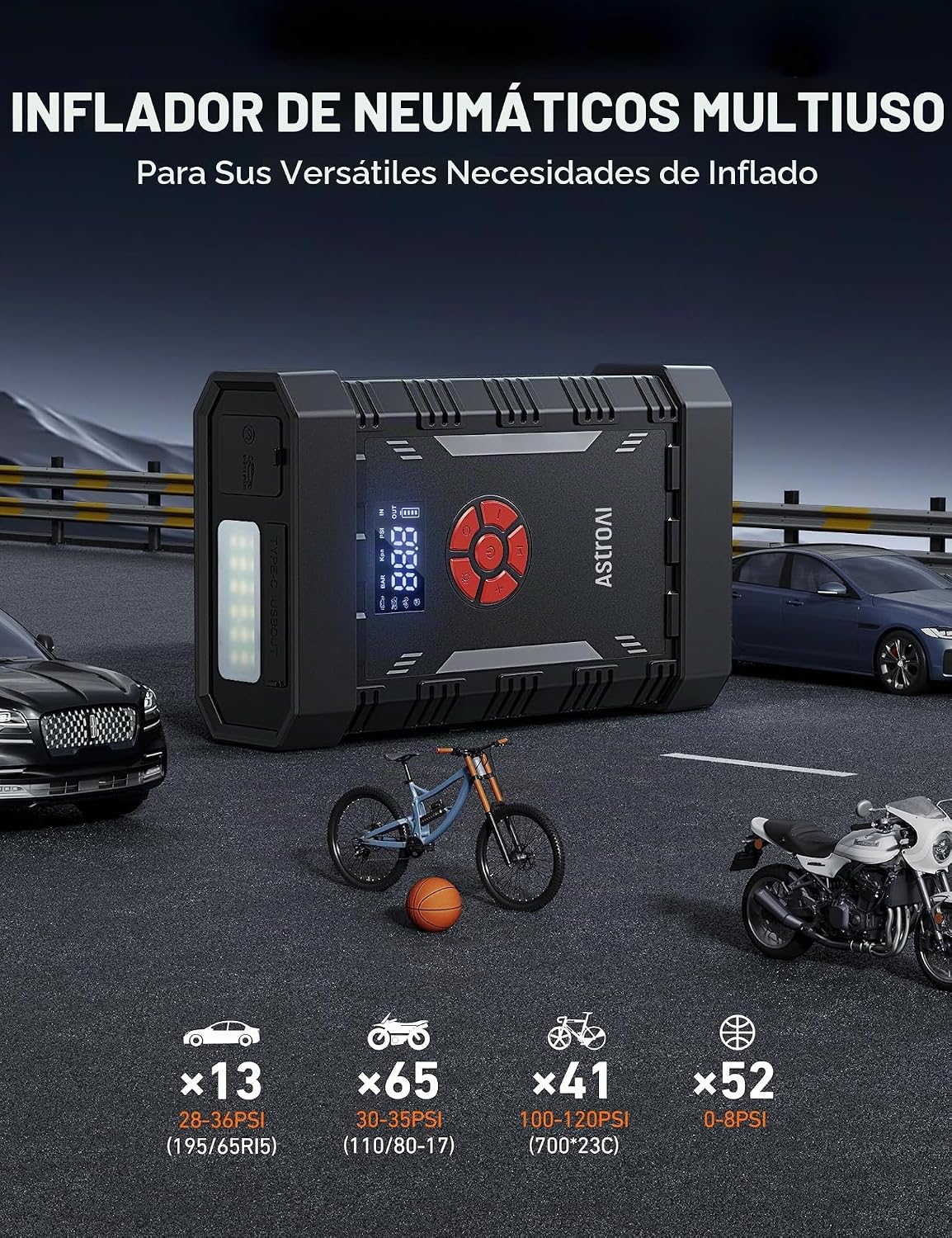 AstroAI A30 Arrancador con Compresor de Aire, Arrancador de Batería...
