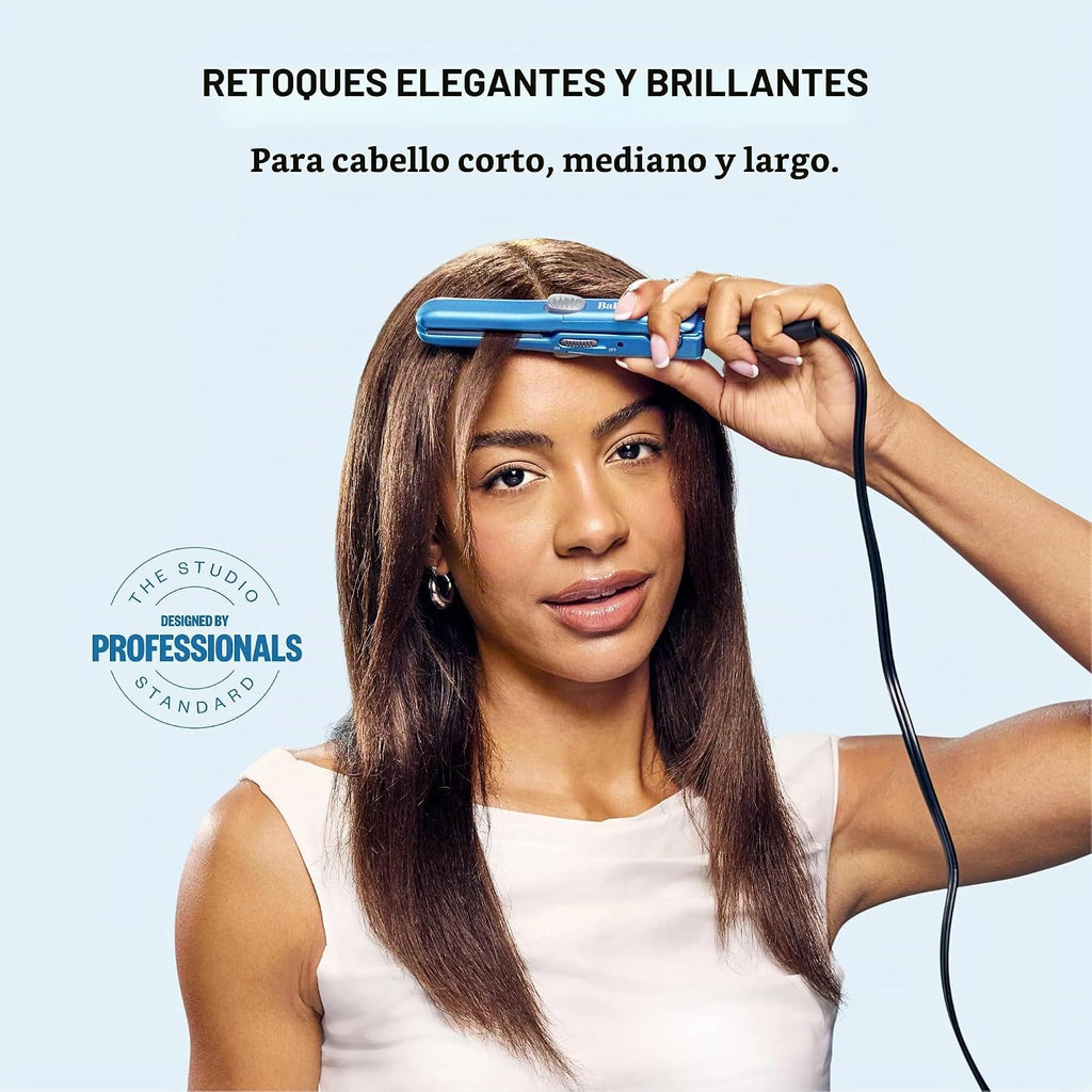 BaBylissPRO Nano Titanium Mini plancha alisadora de pelo, plancha a...