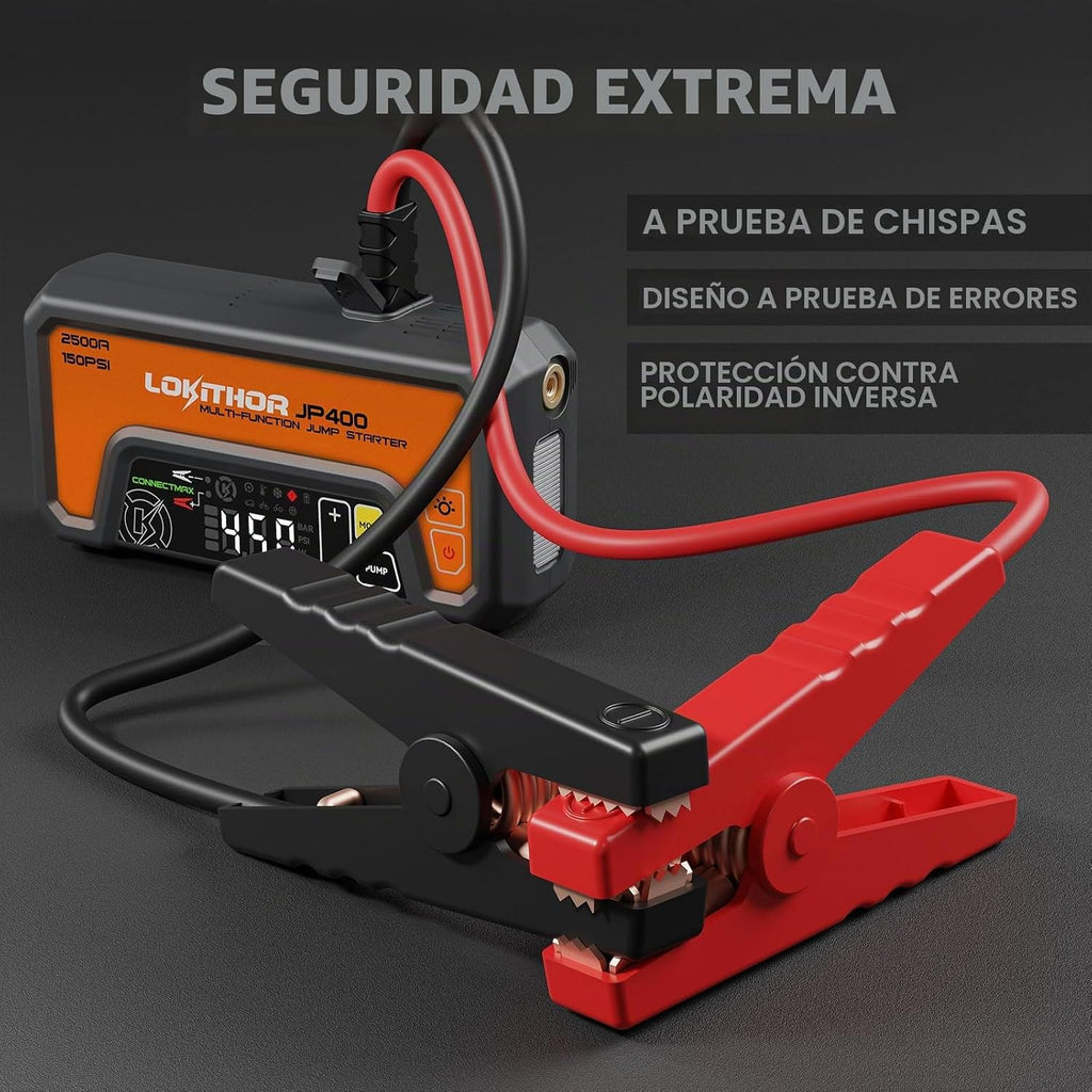 LOKITHOR JP400 Arrancador de salto con compresor de aire, batería d...