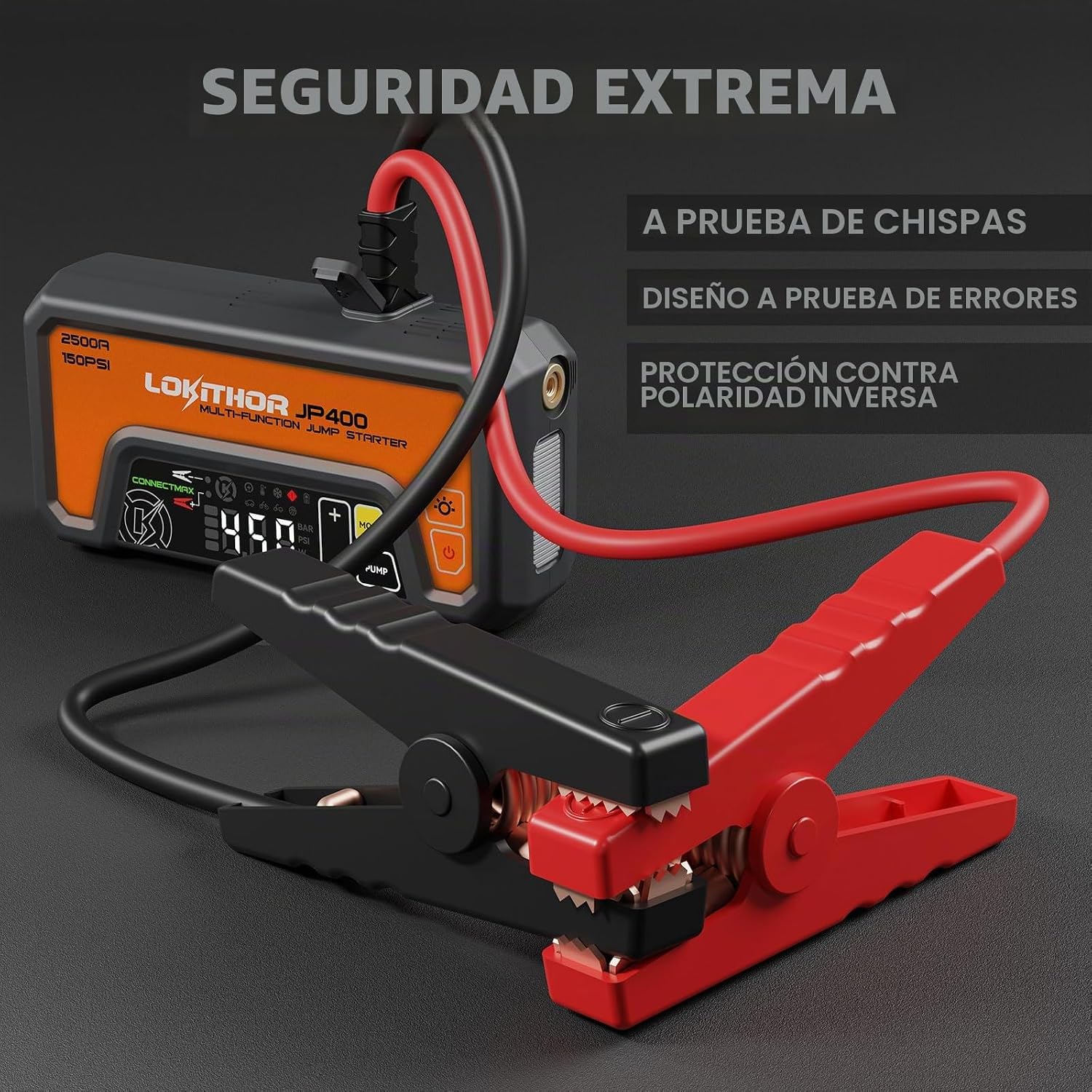 LOKITHOR JP400 Arrancador de salto con compresor de aire, batería d...
