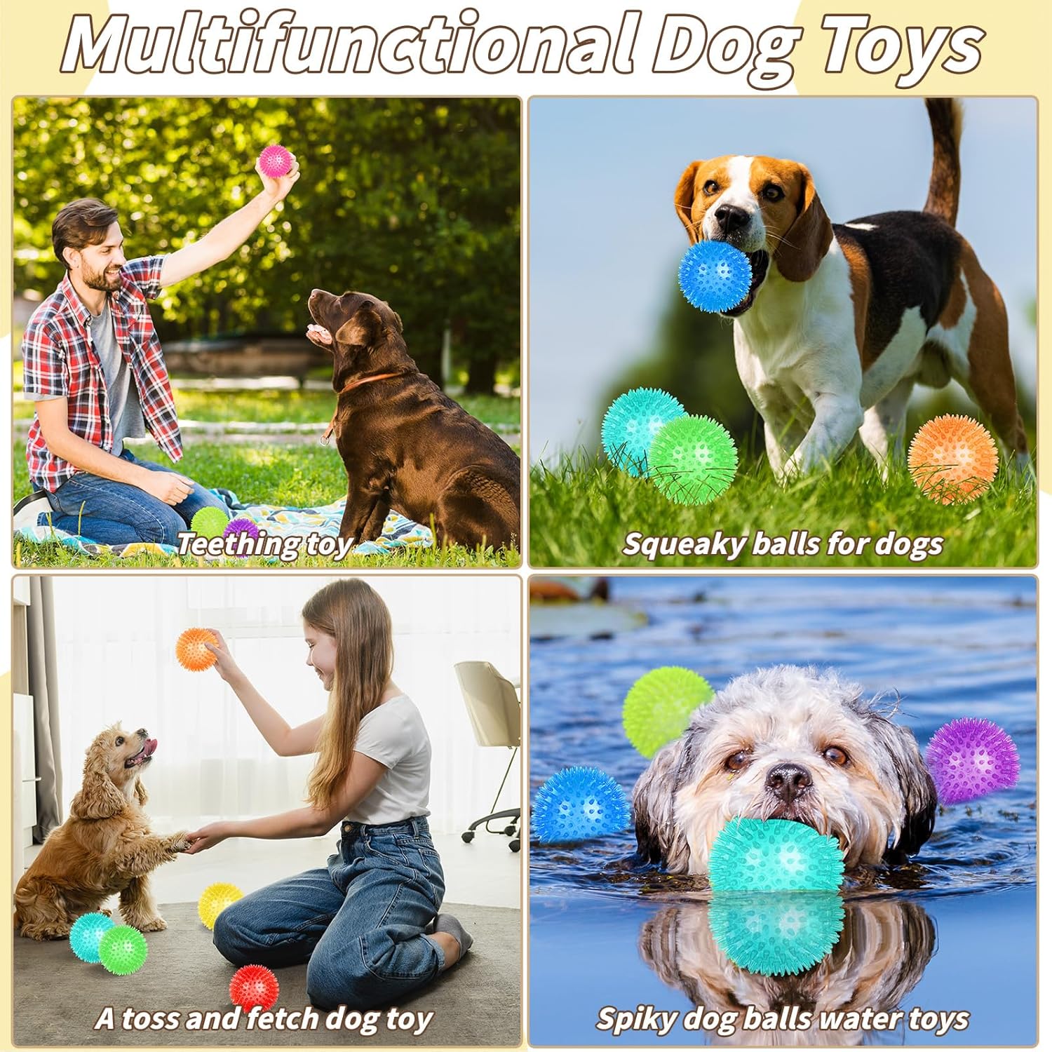 UZLU 36 Piezas Pelotas de Juguete Chirriantes para Perros de 2.5 pu...