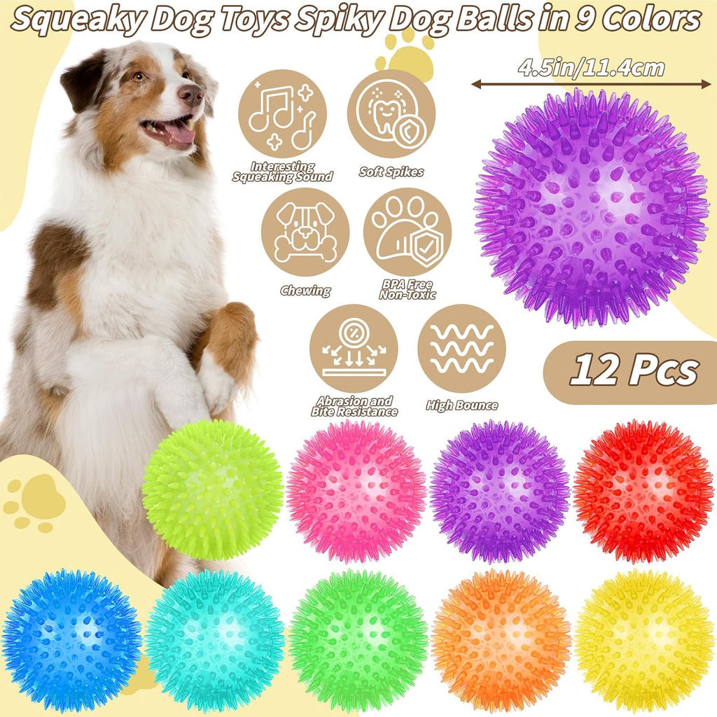 UZLU 12 Piezas Pelotas de Juguete Chirriantes para Perros de 4.5 pu...