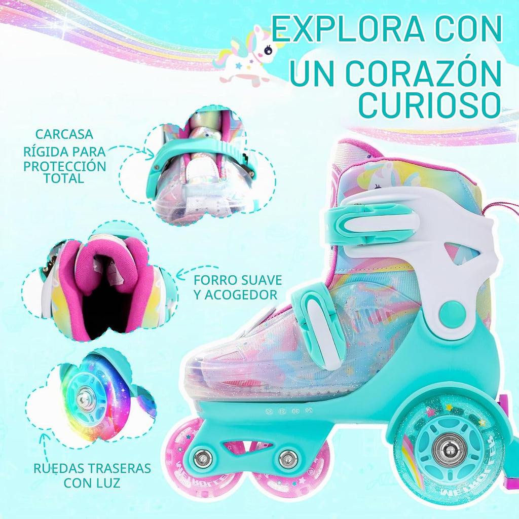 METROLLER Patines de equilibrio con ruedas ajustables para niños pe...