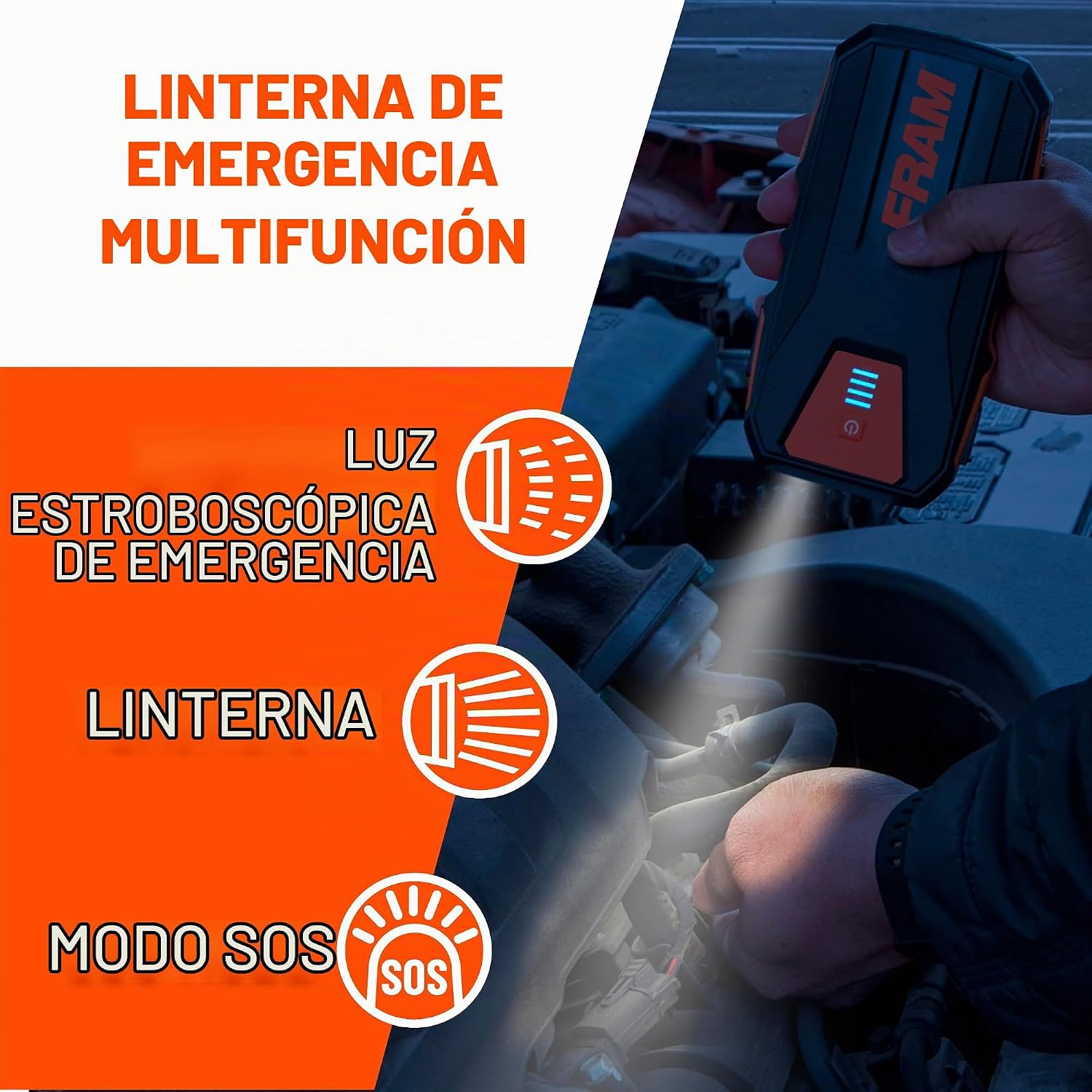 FRAM FEK40008 - Arrancador de batería de coche 12000mAh (44.4Wh) ha...