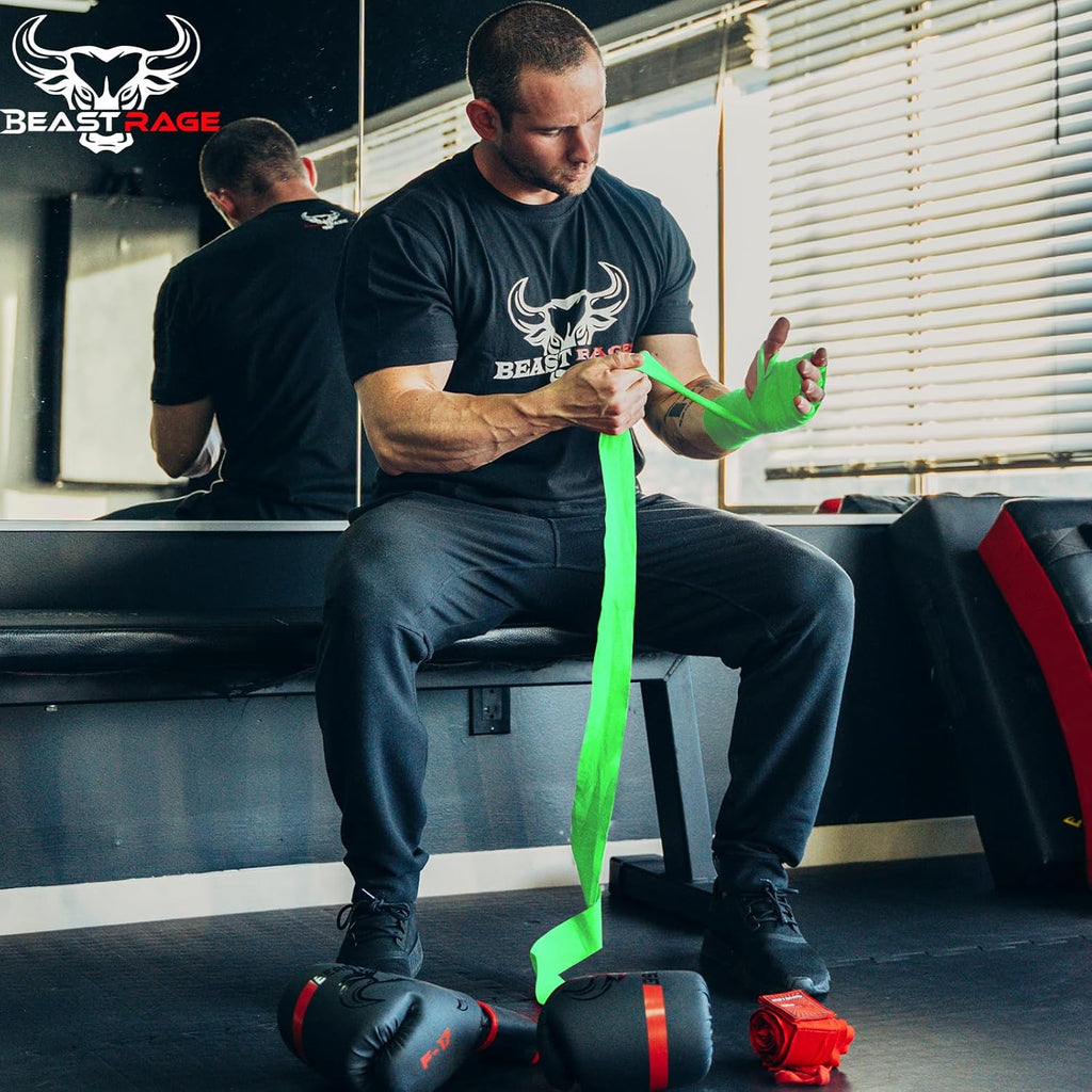 BEAST RAGE Vendas para manos de boxeo para MMA Kickboxing, muñequer...