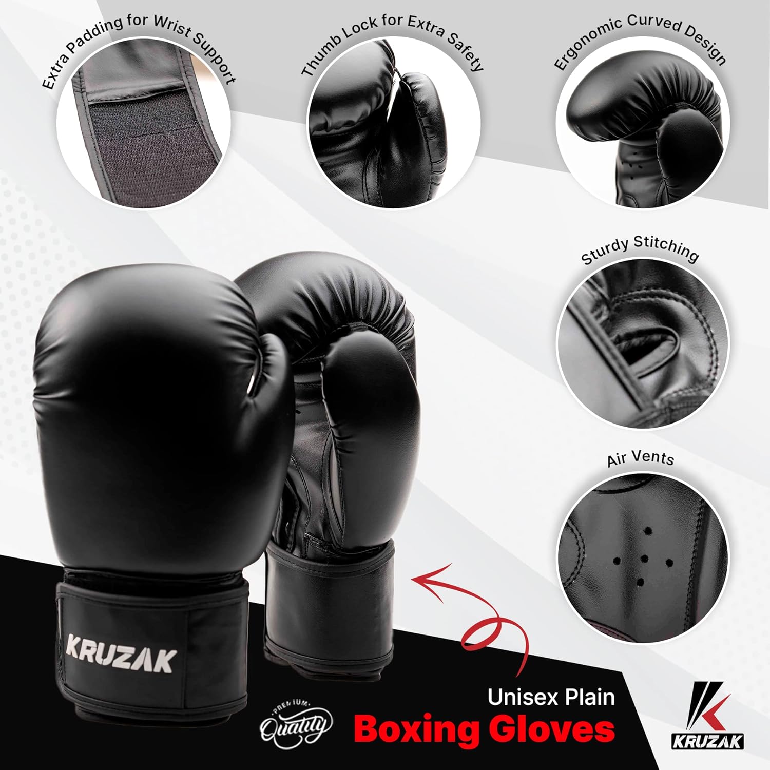 Kruzak - Guantes de boxeo para hombres y mujeres, guantes de sparri...
