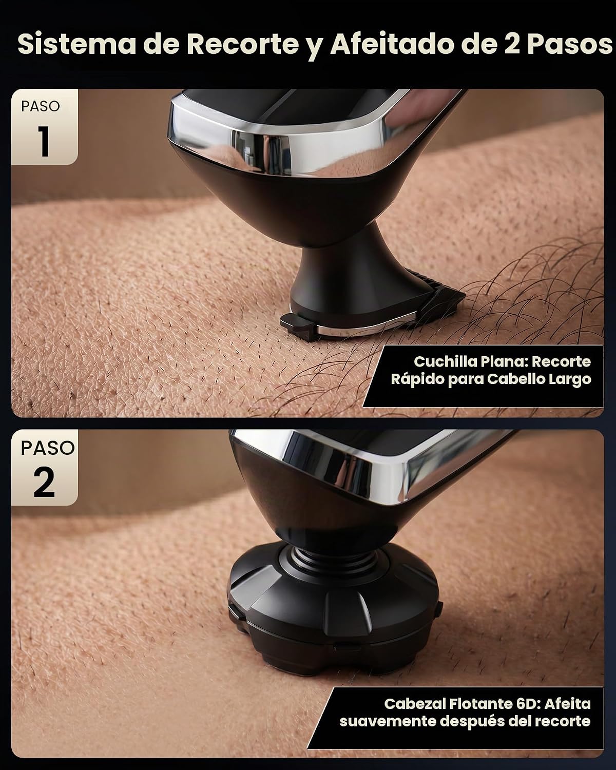 Afeitadora eléctrica de espalda para hombres, recortadora de pelo d...