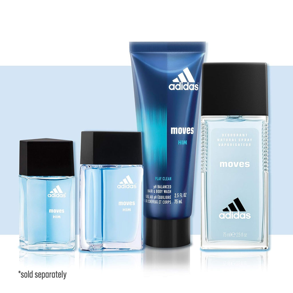 Adidas Moves - Eau de Toilette en espray para hombre, 1.6 onzas líq...