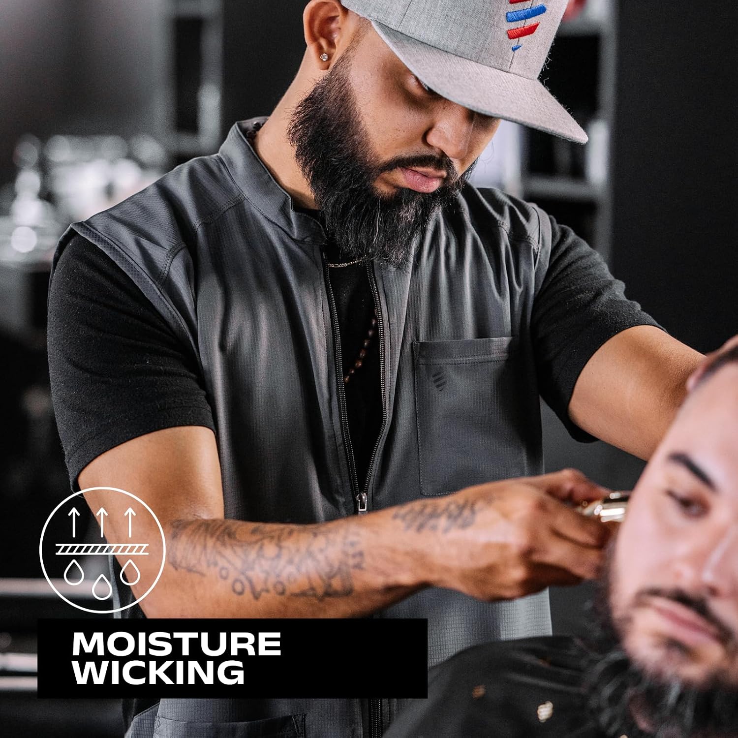 Barber Strong Chaleco de peluquero, repelente del cabello de los ho...