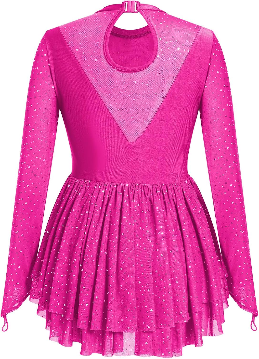 AFAVOM Vestido de patinaje artístico con lentejuelas para mujer, ma...