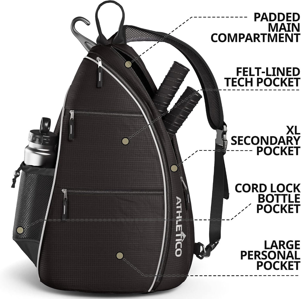 Bolsa de Hombro Athletico - Mochila Cruzada para Pickleball, Tenis,...