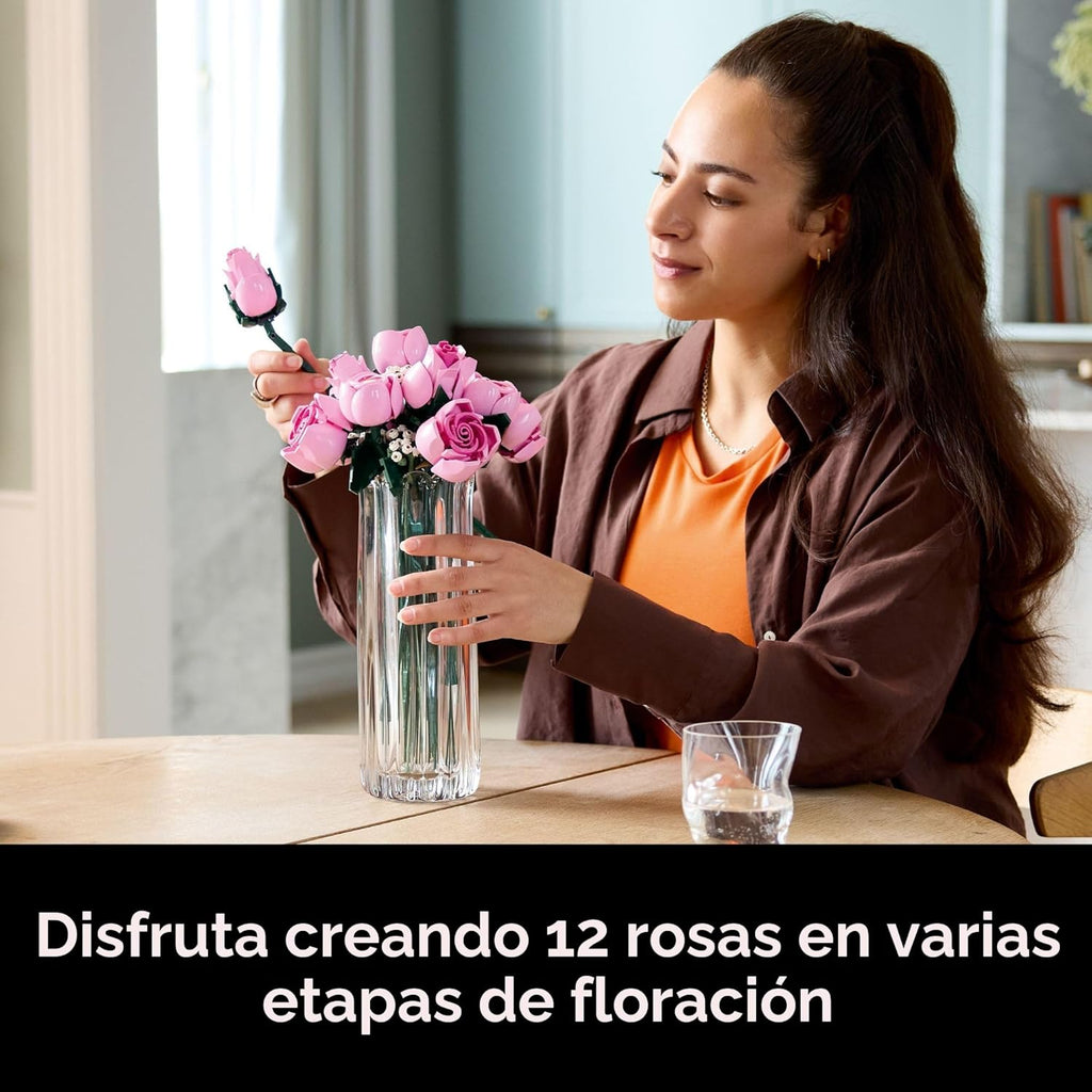 LEGO Botanicals 10374 - Ramo de rosas artificiales, bloques de cons...