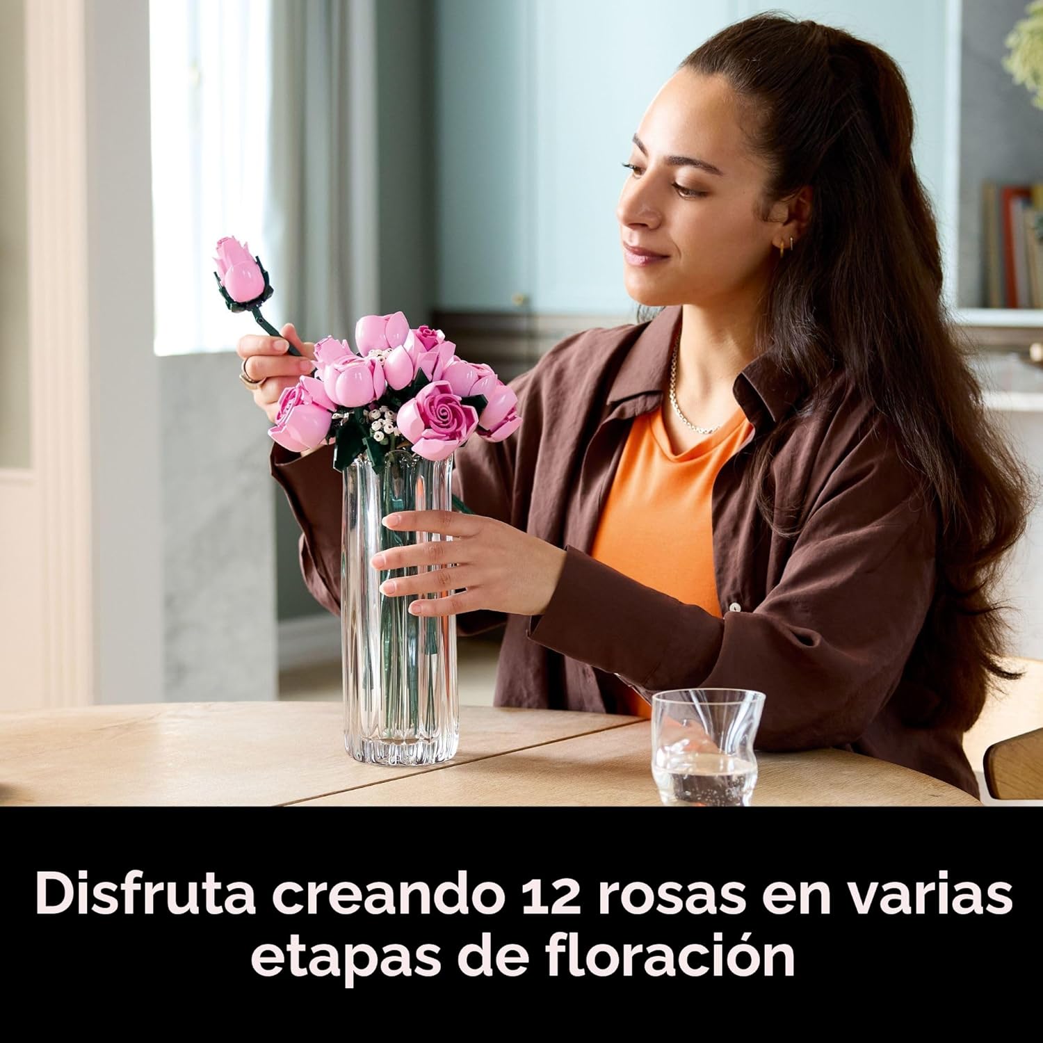 LEGO Botanicals 10374 - Ramo de rosas artificiales, bloques de cons...