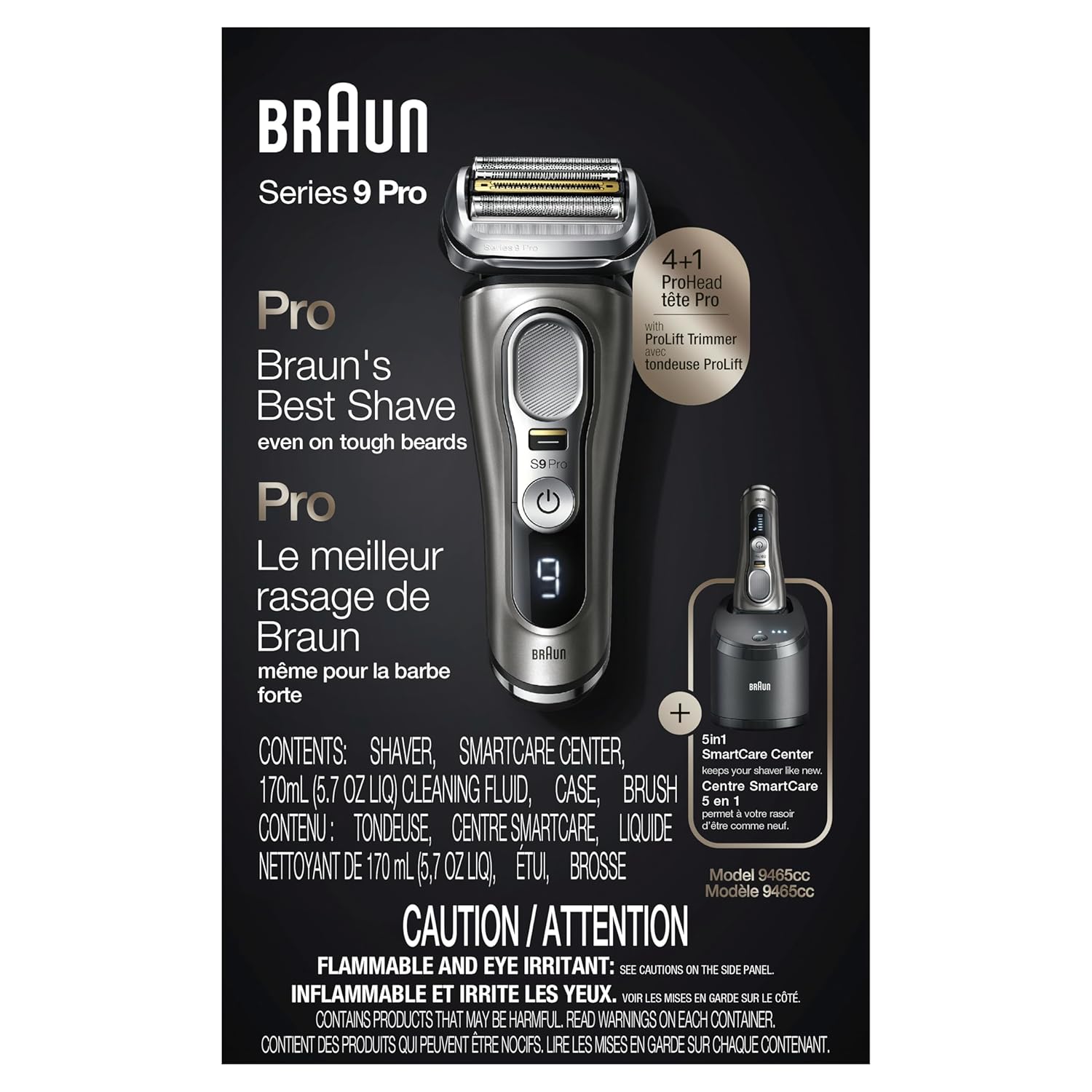 Braun Maquinilla de afeitar eléctrica para hombres, Series 9 Pro 94...