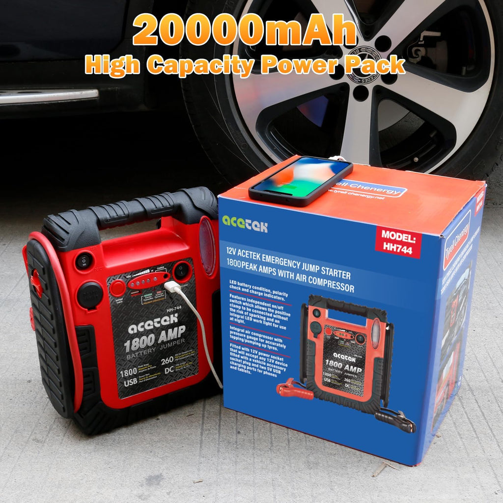 Arrancador de batería de 1800 amperios con compresor de aire, arran...