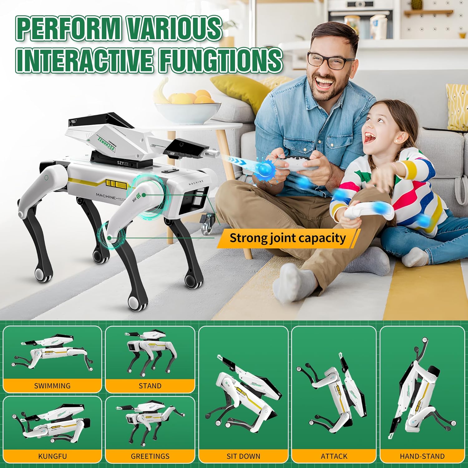 Dingdongwu Shoot Robot Dog - Mascota interactiva STEM con control d...