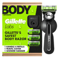 Gillette Labs Body + Intimate Razor For Men Handle + 4 recambios de...