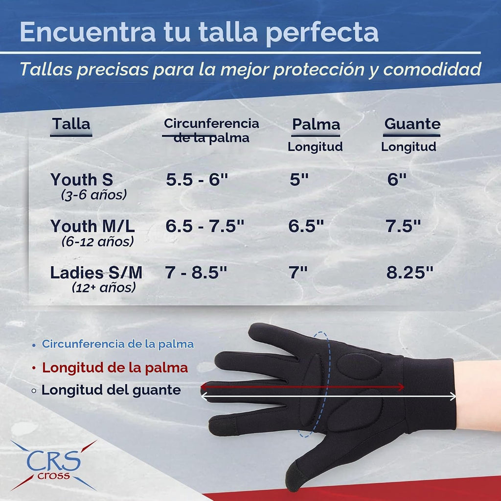 CRS Cross Padded Ice Skating Gloves. Warm Padded Protection. Figure...