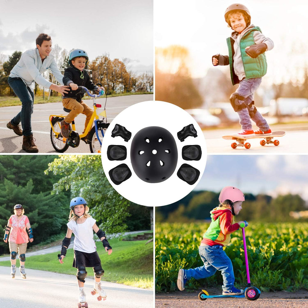 WayEee Juego de casco de bicicleta para niños, rodilleras, equipo d...