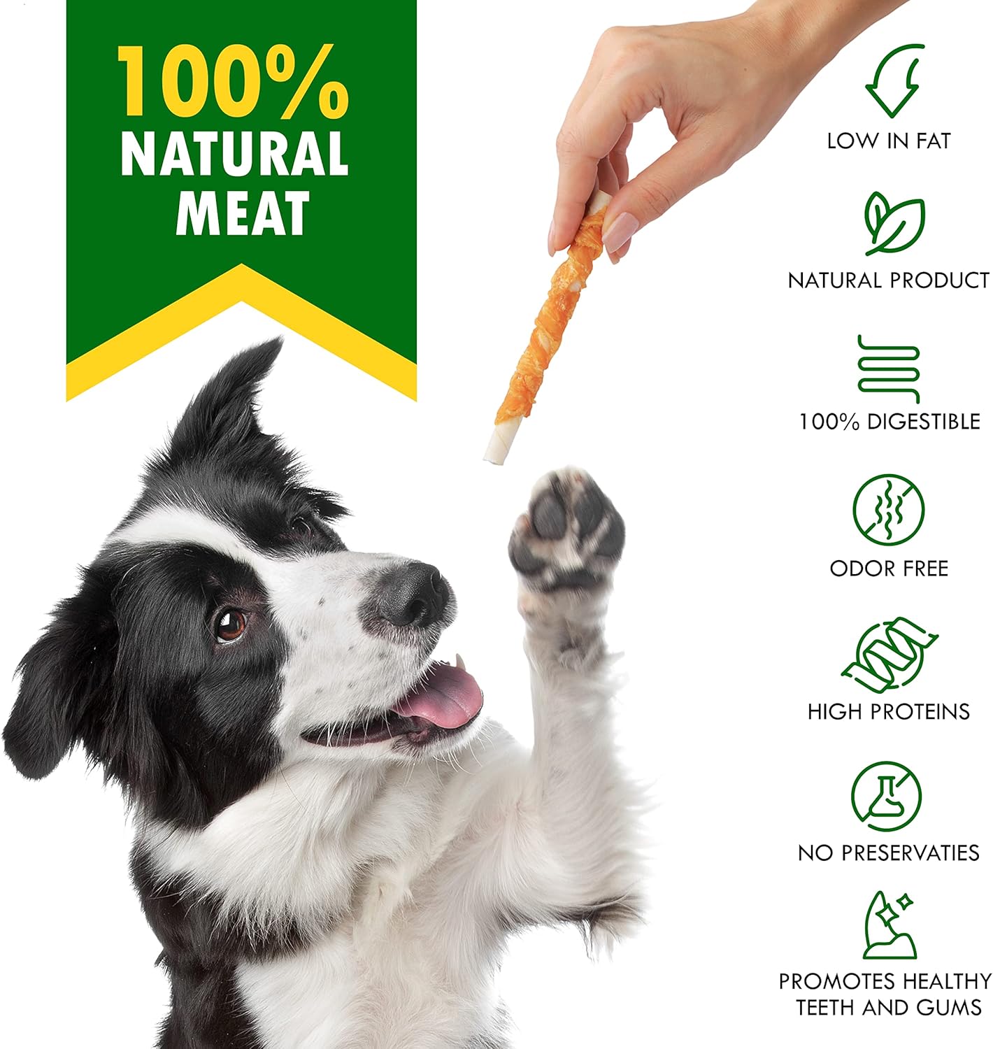 Beloved Pets Golosinas para perros y pollo envuelto de cuero crudo...