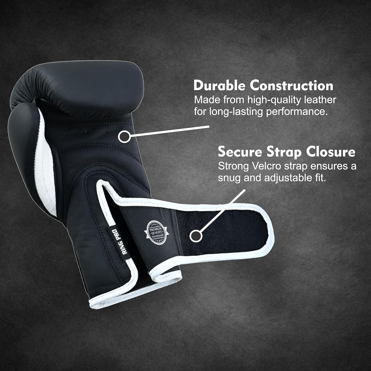 Ring Pro Smash Series - Guantes de boxeo de cuero para hombres y mu...