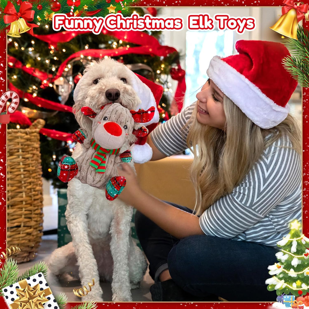 Juguetes navideños para perros Loncoldy, divertido juguete chirrian...