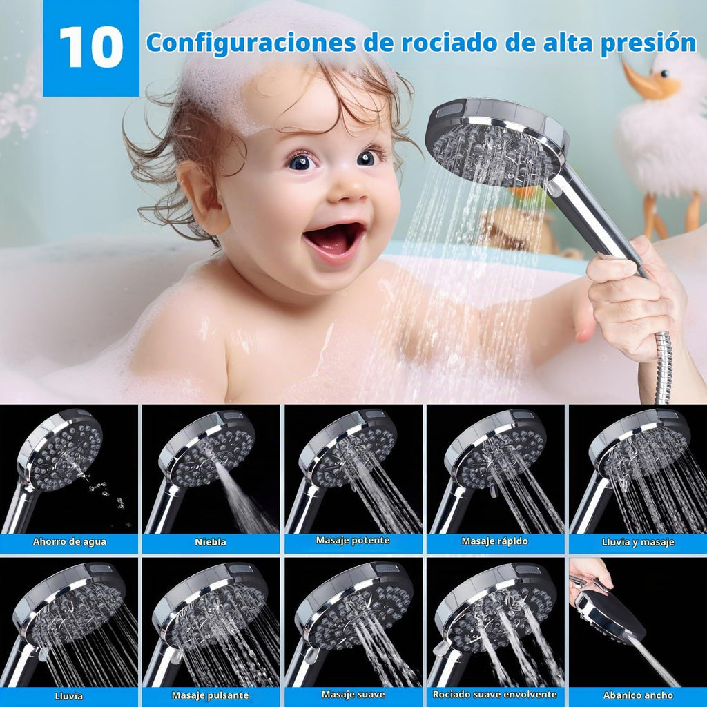 Hibbent - Cabezal de ducha de alta presión de 12 pulgadas con doble...