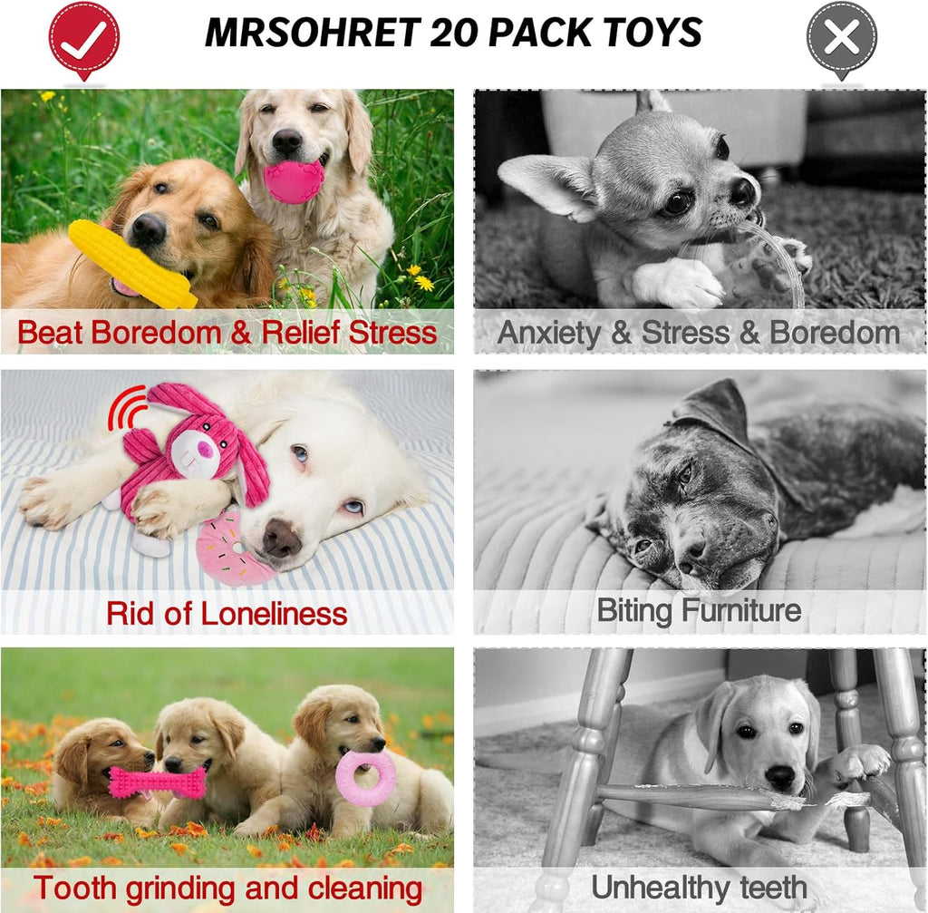 MRSOHRET 20 Piezas Juguetes Masticables para Cachorros en Dentición...