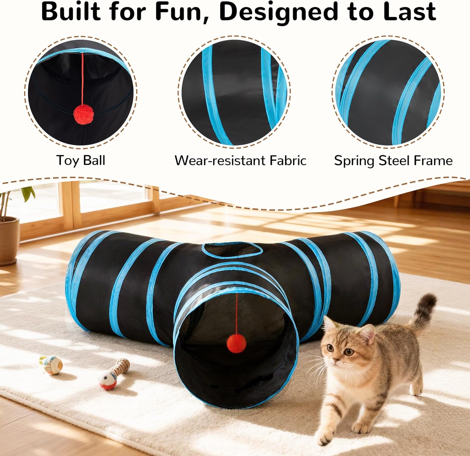 Tempcore Túnel de Gato para Mascotas, Tubo de Juguetes para Gatos d...