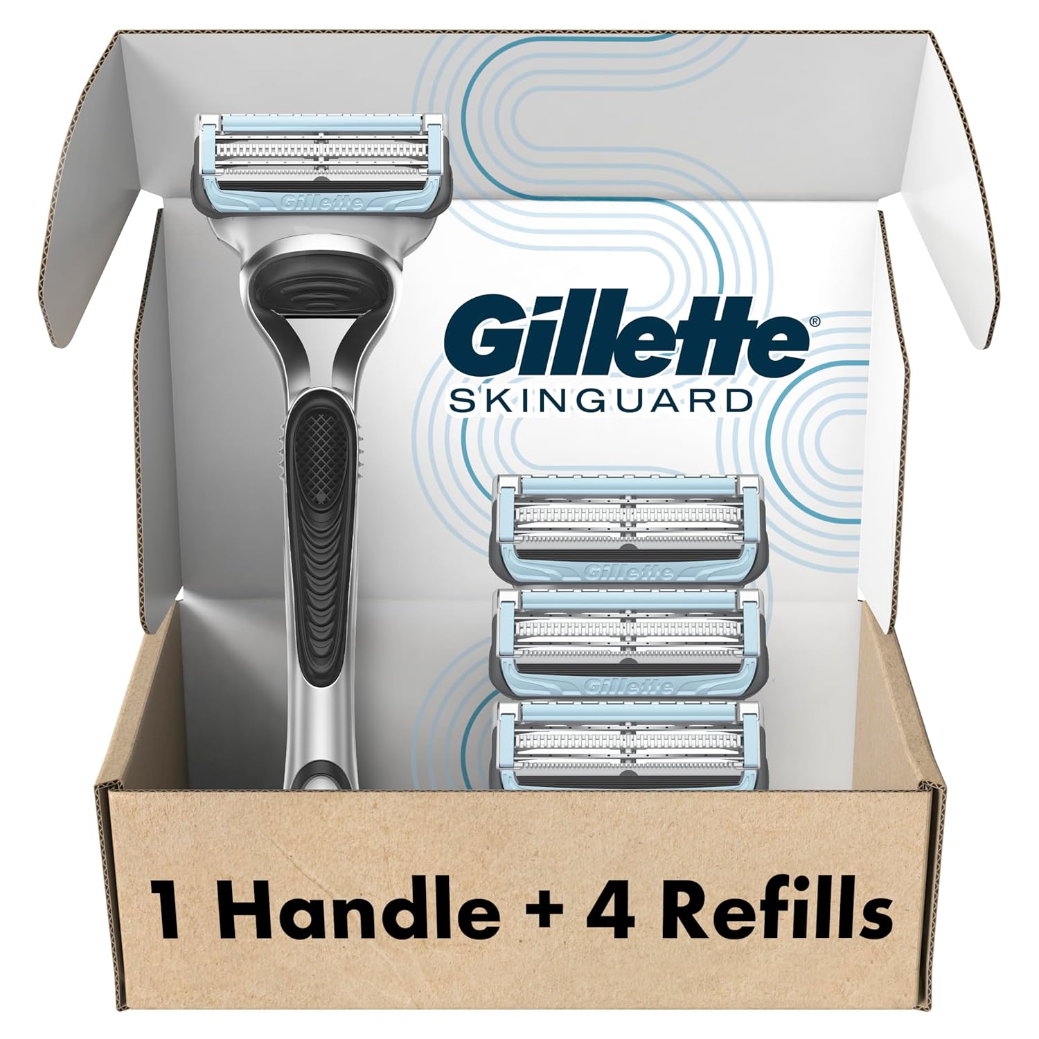 Gillette SkinGuard - Maquinillas de afeitar, 1 Gillette Razor, 4 re...