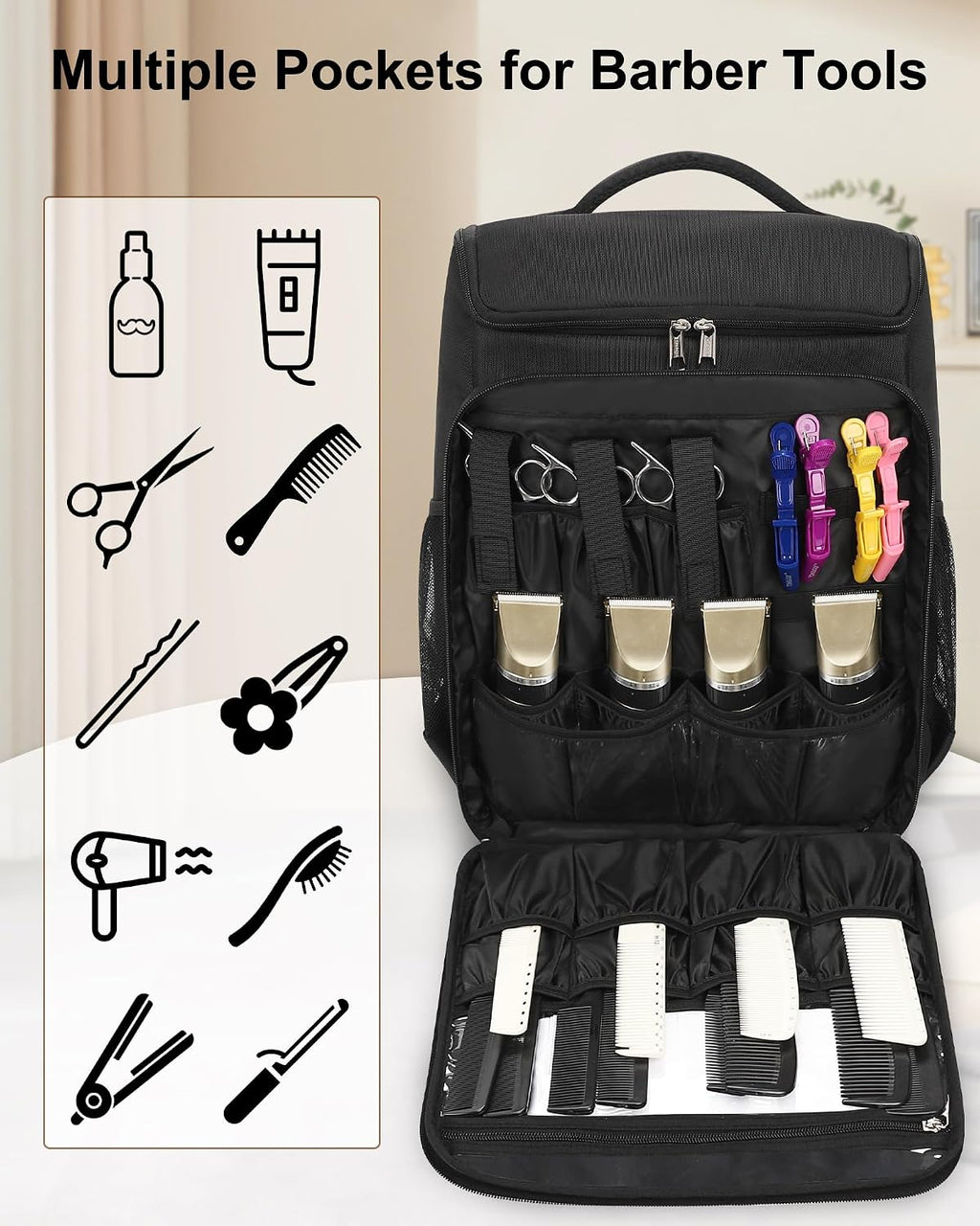 Relavel Bolsa de peluquería, herramientas para el cabello, bolsa de...